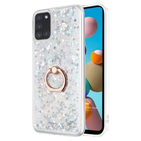 Microsonic Samsung Galaxy A21S Glitter Liquid Holder Beyaz Kılıf