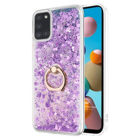 Microsonic Samsung Galaxy A21S Glitter Liquid Holder Beyaz Kılıf