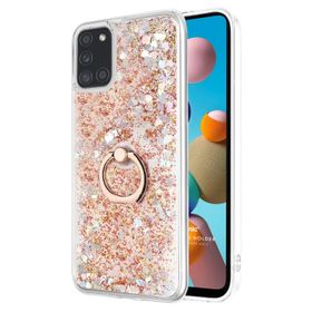 Microsonic Samsung Galaxy A21S Glitter Liquid Holder Beyaz Kılıf