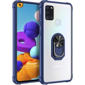 Microsonic Samsung Galaxy A21s Grande Clear Ring Holder Siyah Kılıf