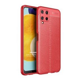 Microsonic Samsung Galaxy A22 4G Deri Dokulu Silikon Kırmızı Kılıf