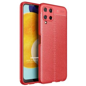 Microsonic Samsung Galaxy A22 4G Deri Dokulu Silikon Kırmızı Kılıf