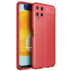Microsonic Samsung Galaxy A22 4G Deri Dokulu Silikon Kırmızı Kılıf