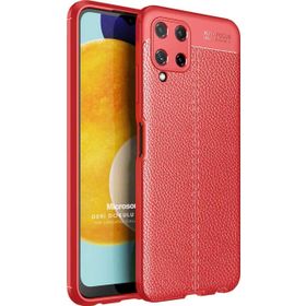 Microsonic Samsung Galaxy A22 4G Deri Dokulu Silikon Kırmızı Kılıf