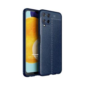 Microsonic Samsung Galaxy A22 4G Deri Dokulu Silikon Siyah Kılıf