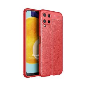 Microsonic Samsung Galaxy A22 4G Deri Dokulu Silikon Siyah Kılıf