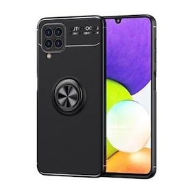 Microsonic Samsung Galaxy A22 4G Kickstand Ring Holder Siyah Kılıf