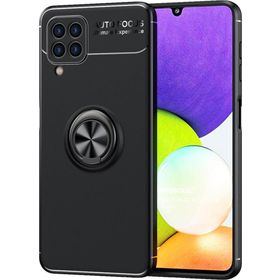 Microsonic Samsung Galaxy A22 4G Kickstand Ring Holder Siyah Kılıf