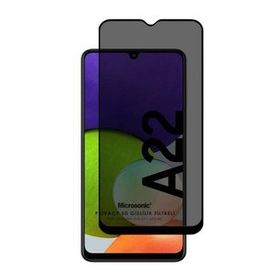 Microsonic Samsung Galaxy A22 4G Privacy 5D Gizlilik Filtreli Siyah Cam Ekran Koruyucu
