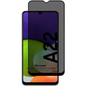 Microsonic Samsung Galaxy A22 4G Privacy 5D Gizlilik Filtreli Siyah Cam Ekran Koruyucu