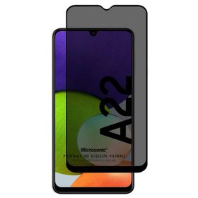 Microsonic Samsung Galaxy A22 4G Privacy 5D Gizlilik Filtreli Siyah Cam Ekran Koruyucu