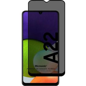Microsonic Samsung Galaxy A22 4G Privacy 5D Gizlilik Filtreli Siyah Cam Ekran Koruyucu