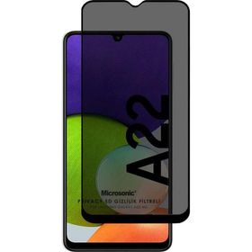 Microsonic Samsung Galaxy A22 4G Privacy 5D Gizlilik Filtreli Siyah Cam Ekran Koruyucu