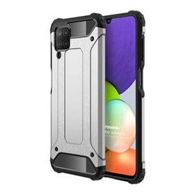 Microsonic Samsung Galaxy A22 4G Rugged Armor Gümüş Kılıf