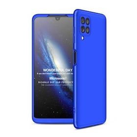 Microsonic Samsung Galaxy A22 Double Dip 360 Protective Mavi Kılıf