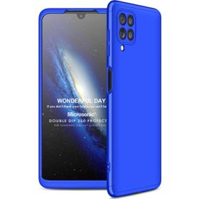 Microsonic Samsung Galaxy A22 Double Dip 360 Protective Mavi Kılıf