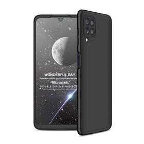 Microsonic Samsung Galaxy A22 Double Dip 360 Protective Siyah Kılıf