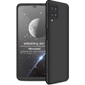 Microsonic Samsung Galaxy A22 Double Dip 360 Protective Siyah Kılıf