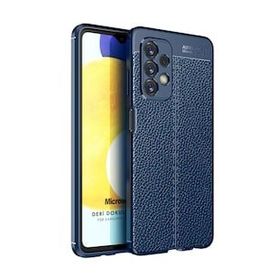 Microsonic Samsung Galaxy A23 Deri Dokulu Silikon Lacivert Kılıf