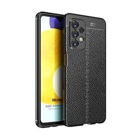 Microsonic Samsung Galaxy A23 Deri Dokulu Silikon Siyah Kılıf