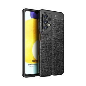 Microsonic Samsung Galaxy A23 Deri Dokulu Silikon Siyah Kılıf