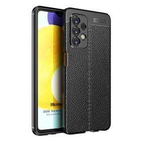 Microsonic Samsung Galaxy A23 Deri Dokulu Silikon Siyah Kılıf