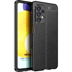 Microsonic Samsung Galaxy A23 Deri Dokulu Silikon Siyah Kılıf