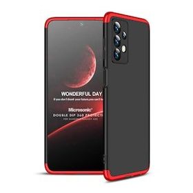 Microsonic Samsung Galaxy A23 Double Dip 360 Siyah Kırmızı Kılıf