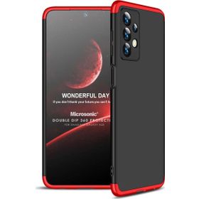 Microsonic Samsung Galaxy A23 Double Dip 360 Siyah Kırmızı Kılıf