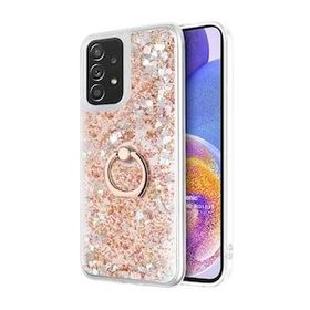 Microsonic Samsung Galaxy A23 Glitter Liquid Holder Gold Cep Telefonu Kılıfı
