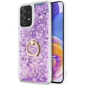 Microsonic Samsung Galaxy A23 Glitter Liquid Holder Mor Cep Telefonu Kılıfı