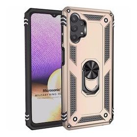 Microsonic Samsung Galaxy A23 Military Ring Holder Gold Kılıf