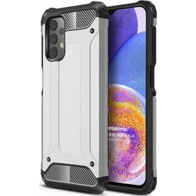 Microsonic Samsung Galaxy A23 Rugged Armor Gümüş Kılıf