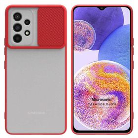Microsonic Samsung Galaxy A23 Slide Lens Protection Kırmızı Kılıf