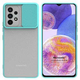 Microsonic Samsung Galaxy A23 Slide Lens Protection Turkuaz Kılıf