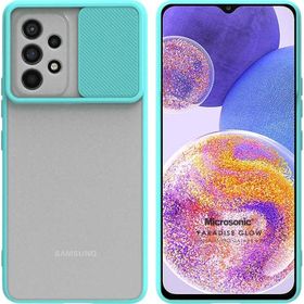 Microsonic Samsung Galaxy A23 Slide Lens Protection Turkuaz Kılıf
