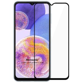 Microsonic Samsung Galaxy A23 Tam Kaplayan Temperli Siyah Cam Ekran Koruyucu