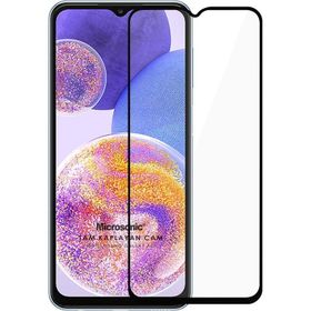 Microsonic Samsung Galaxy A23 Tam Kaplayan Temperli Siyah Cam Ekran Koruyucu