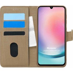 Microsonic Samsung Galaxy A24 Fabric Book Wallet Gold Kılıf