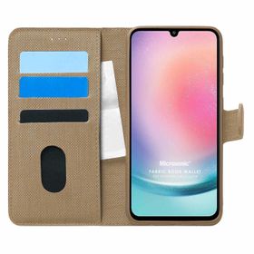 Microsonic Samsung Galaxy A24 Fabric Book Wallet Gold Kılıf