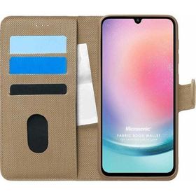 Microsonic Samsung Galaxy A24 Fabric Book Wallet Gold Kılıf