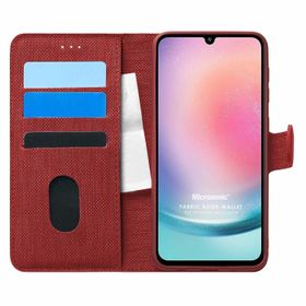 Microsonic Samsung Galaxy A24 Fabric Book Wallet Kırmızı Kılıf
