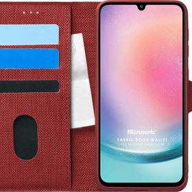 Microsonic Samsung Galaxy A24 Fabric Book Wallet Kırmızı Kılıf