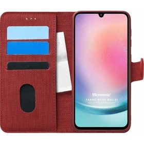 Microsonic Samsung Galaxy A24 Fabric Book Wallet Kırmızı Kılıf