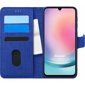 Microsonic Samsung Galaxy A24 Fabric Book Wallet Lacivert Kılıf