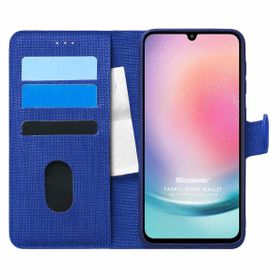 Microsonic Samsung Galaxy A24 Fabric Book Wallet Lacivert Kılıf