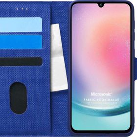 Microsonic Samsung Galaxy A24 Fabric Book Wallet Lacivert Kılıf