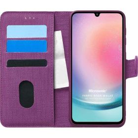 Microsonic Samsung Galaxy A24 Fabric Book Wallet Mor Kılıf