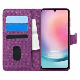 Microsonic Samsung Galaxy A24 Fabric Book Wallet Mor Kılıf