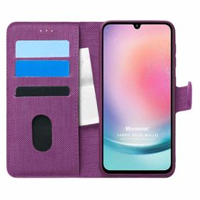 Microsonic Samsung Galaxy A24 Fabric Book Wallet Mor Kılıf